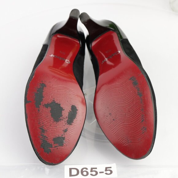 Gabor Womens Vision Pumps Size 8 Black Suede Patent Mid Heel Comfy Dress Shoes - Picture 8 of 13